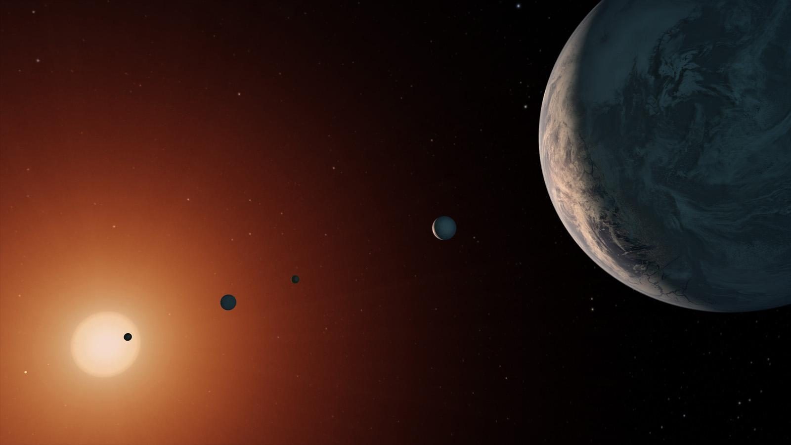 TRAPPIST-1 system artist concept